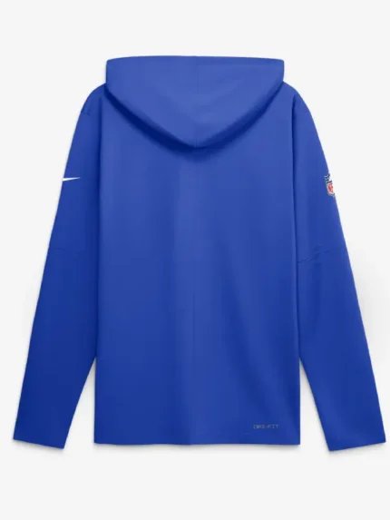 Men's Nike Royal Los Angeles Rams Sideline Game On Lightweight Long Sleeve Hooded Dri-FIT Top