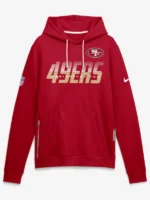 Men's San Francisco 49ers Nike Scarlet-Black Sideline Standard Issue Top Prospect Dri-FIT Hoodie
