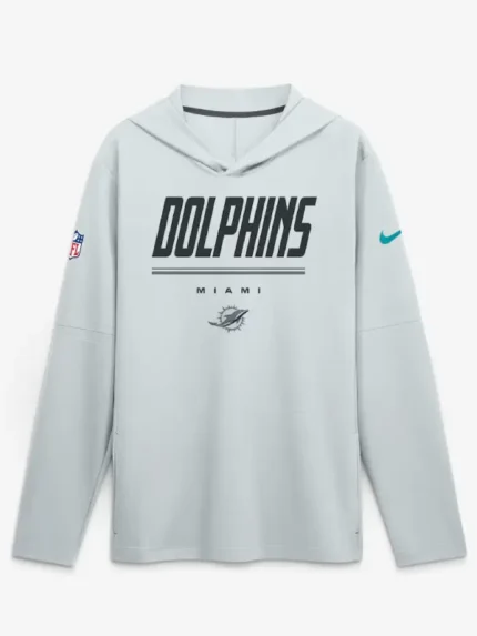 Miami Dolphins Nike Sideline Game On Long Sleeve Hooded T-shirt