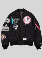 New york yankees alpha industries ma 1 flight Black jacket
