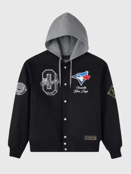 OVO Toronto Blue Jays Insulated Twill Bomber Jacket Black