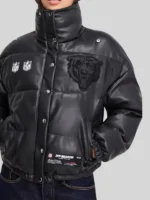 Off Season Chicago Bears Faux Leather Puffer Jacket