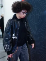Olivia Miles Custom Coach Black Leather Jacket