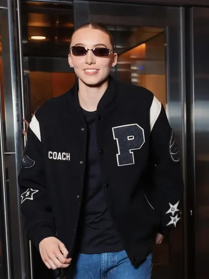 Paige Bueckers Custom Coach Black Varsity Jacket