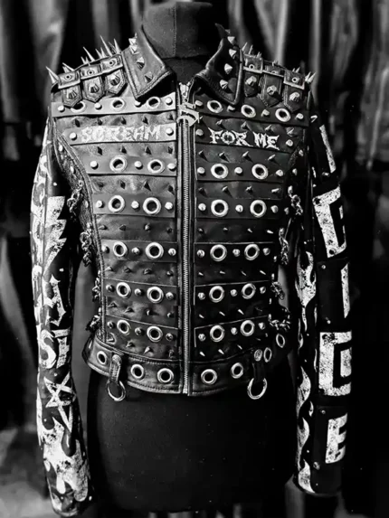 Paige Summerslam Black Leather Studded Jacket
