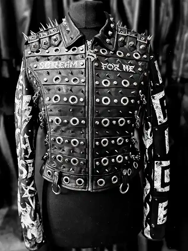 Paige Summerslam Black Leather Studded Jacket Paige Summerslam Black Leather Studded Jacket