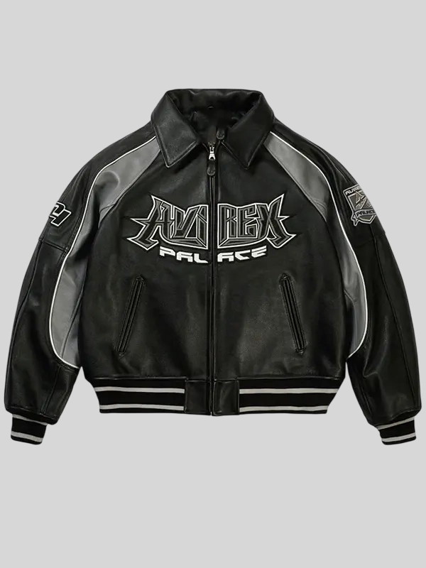 Palace x Avirex Black Leather Jacket Palace x Avirex Black Leather Jacket