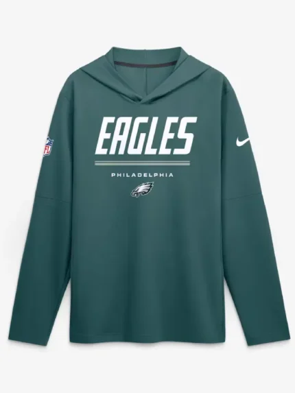 Philadelphia Eagles Nike Sideline Game On Long Sleeve Hooded T-shirt
