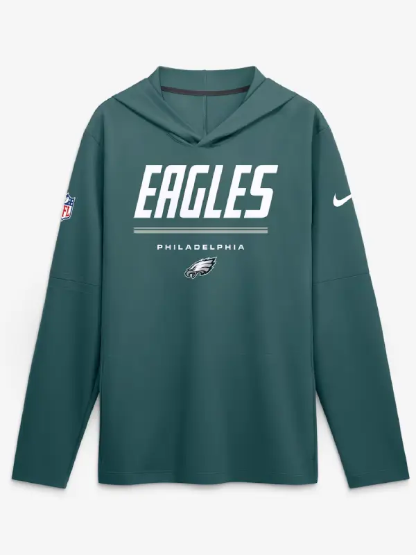 Philadelphia Eagles Nike Sideline Game On Long Sleeve Hooded T-shirt Philadelphia Eagles Nike Sideline Game On Long Sleeve Hooded T-shirt