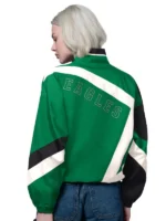 Philadelphia Eagles Starter Women's Vintage 1st Quarter Full-Zip Windbreaker - Kelly GreenBlack