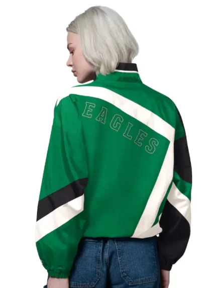 Philadelphia Eagles Starter Women's Vintage 1st Quarter Full-Zip Windbreaker - Kelly GreenBlack