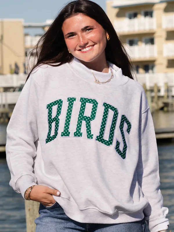 Philly Polka Dot Birds Mock Neck Sweatshirt Philly Polka Dot Birds Mock Neck Sweatshirt
