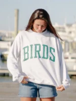 Philly Polka Dot Birds embroidered Kelly green Sweatshirt