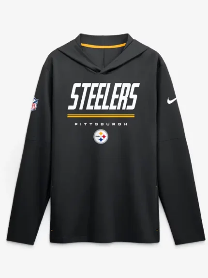 Pittsburgh Steelers Nike Sideline Game On Long Sleeve Hooded T-shirt