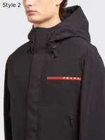 Prada Hooded Windbreaker Jacket Black