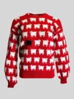Princess Diana Red Sheep Sweater