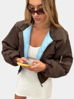 Scarlet And Sam Capsule Brown Bomber Jacket
