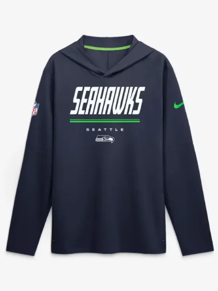 Seattle Seahawks Nike Sideline Game On Long Sleeve Hooded T-shirt