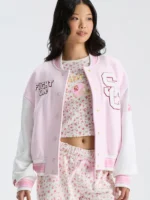 Southern California Pink White Collegiate Varsity-Jacket