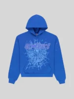 Sp5der rhinestone punk V2 hoodie Blue