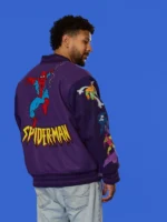 Spider Man 90's Varsity Jacket Purple