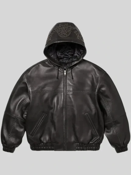 Supreme Studded Hooded Black Jacket