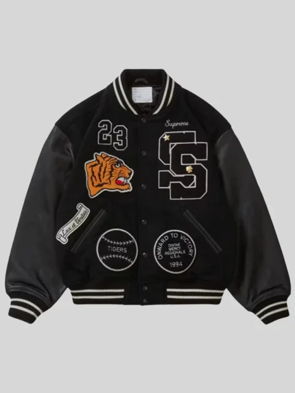 Supreme Tiger Black Varsity Jacket