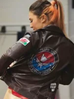 Tegan Nox WWE Brown Leather Jacket