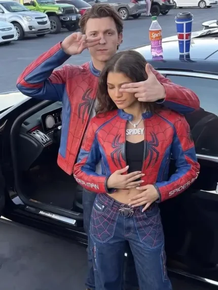 Tom Holland And Zendaya Spider-Man Leather Jacket