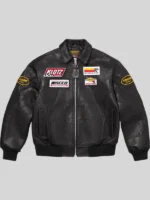 Vanson leathers x supreme spiderman jacket black