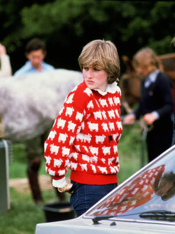 Warm & Wonderful Princess Diana's black-sheep Red sweater Warm & Wonderful Princess Diana's black-sheep Red sweater