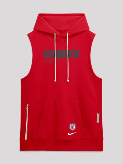 Women kansas city chiefs 2026 sideline sleeveless hoodie