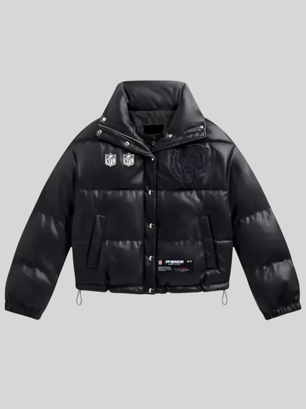 Women off season chicago bears faux leather puffer jacket Women off season chicago bears faux leather puffer jacket
