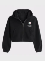 Women's Pittsburgh Steelers Abercrombie & Fitch Black YPB On The Go 6AM Full-Zip Hoodie