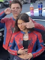 Zendaya and Tom Holland Spider-Man Leather Jacket