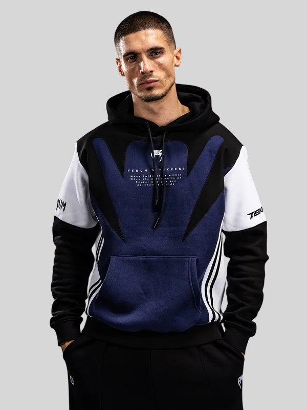 venum x tekken 8 jin kazama hoodie Black-Blue-White venum x tekken 8 jin kazama hoodie Black-Blue-White