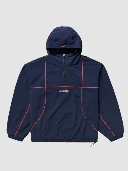 2026 AWAKE NY x Jordan Half Zip Track Jacket in Navy Blue