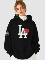 2026 Dodgers Date Night Rose Black Pullover Hoodie