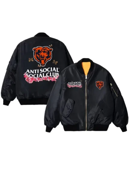 AntiSocialSocialClub Chicago Bears MA-1 Blossom Bomber Jacket