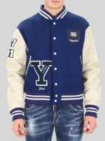 Blue-Off White Yale Calvin Klein Varsity Jacket