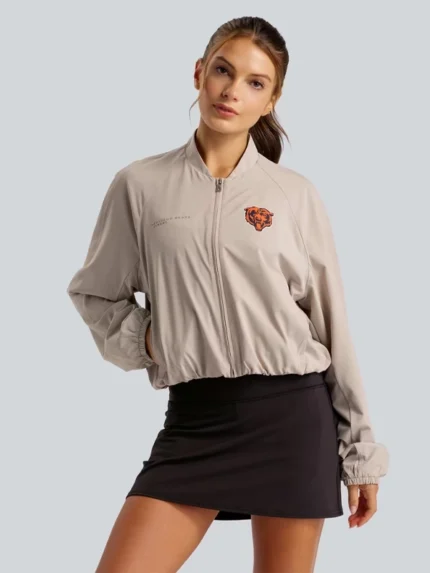Chicago Bears lululemon Downtown Tan Breezily Full-Zip Bomber Jacket