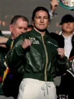 Croke Park Katie Taylor Leather Bomber Jacket