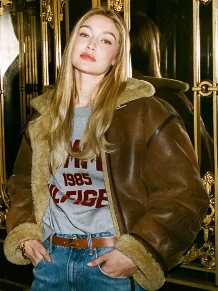 Gigi Hadid Tommy Hilfiger Aviator Jacket