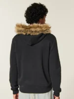 Hollister Fur Black Hoodie