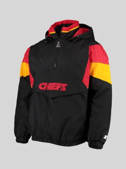 Kansas City Chiefs Bkack Starter Quarter-Zip Breakaway Jacket