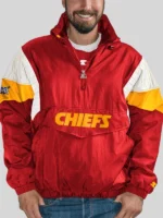Kansas city chiefs starter quarter zip breakaway jacket mens