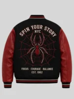 Marvel Spider Man Brand New Varsity Jacket Red and White Wool Varsity Letterman