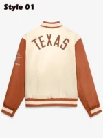Men texas longhorns nike legacy full snap bomber jacket natural texas orange