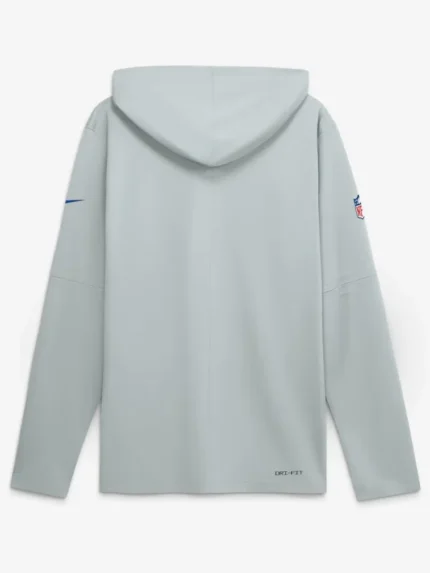 Men's Buffalo Bills Nike Silver Rivalries Collection Sideline Lightweight Hooded Long Sleeve Top