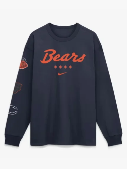 Men's Chicago Bears Nike Navy 2026 Rivalries Collection Max90 Long Sleeve T-Shirt